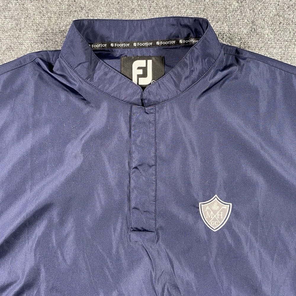 FootJoy Fj Mens Large Snap Golf Vest Lightweight Windbreaker Navy Blue MHGC